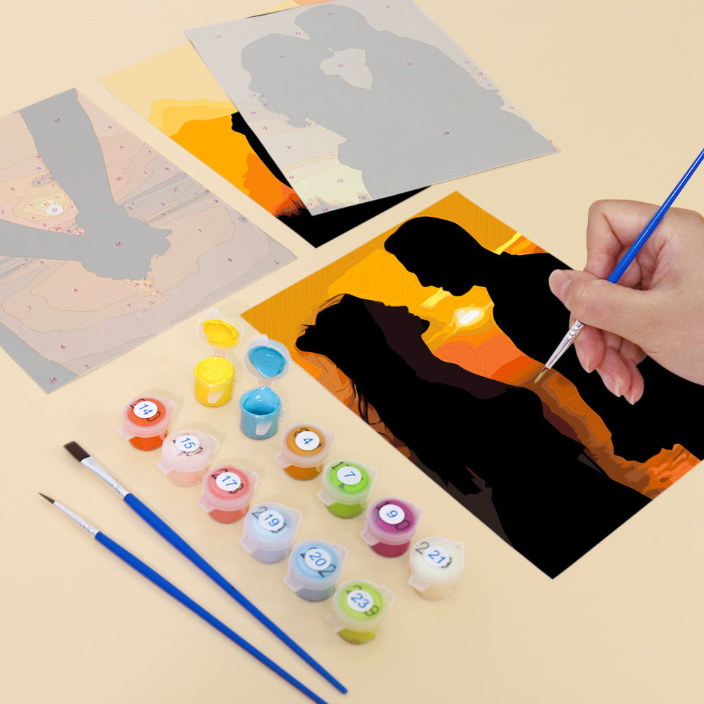 Romantic Sunset Silhouettes mini paint by numbers – image 12