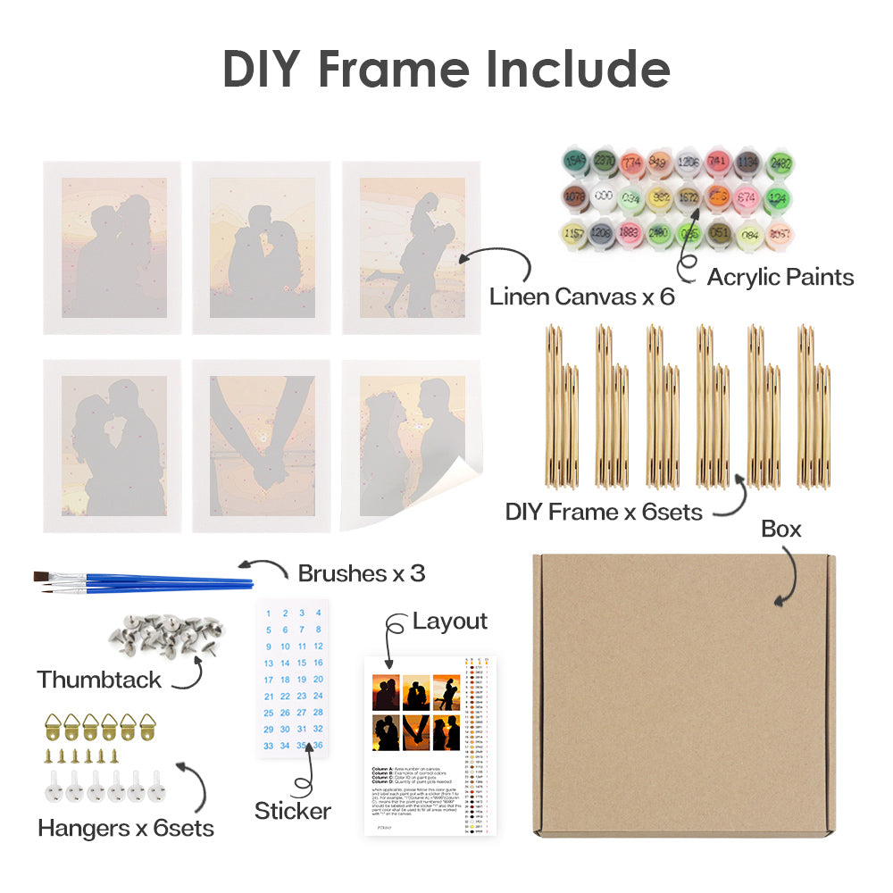 Romantic Sunset Silhouettes mini paint by numbers – image 14
