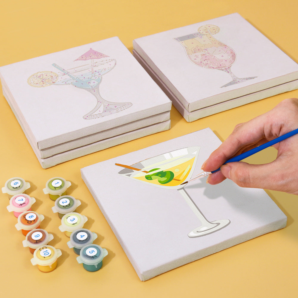 Tequila Sunrise and Mojito Glasses mini paint by numbers – image 5