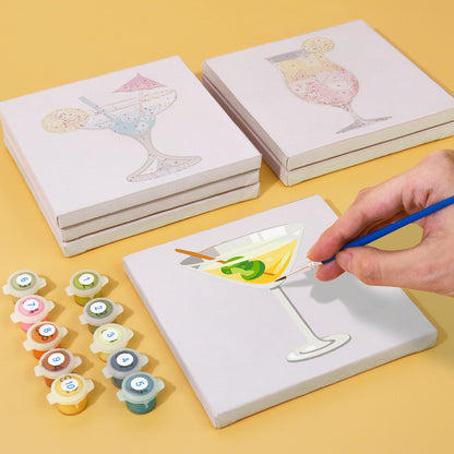 Tequila Sunrise and Mojito Glasses mini paint by numbers – image 5