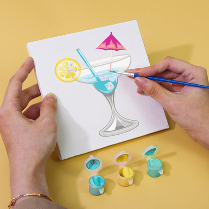 Tequila Sunrise and Mojito Glasses mini paint by numbers – image 6