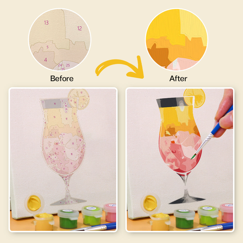 Tequila Sunrise and Mojito Glasses mini paint by numbers – image 8