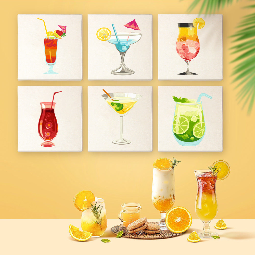 Tequila Sunrise and Mojito Glasses mini paint by numbers – image 10