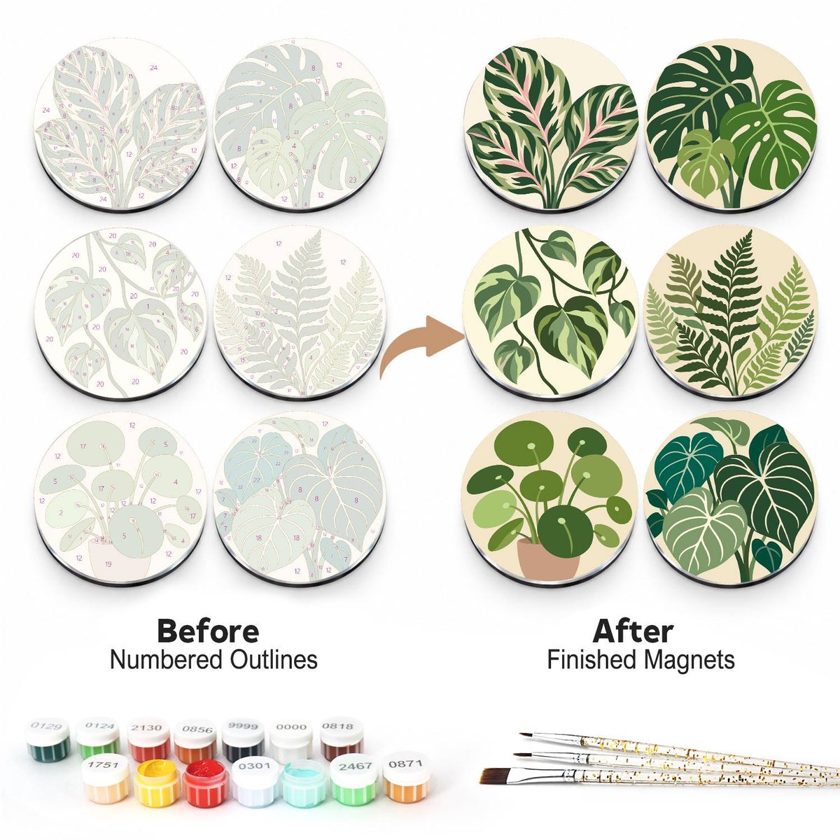 Lush Green Leaves (Fridge Magnets)