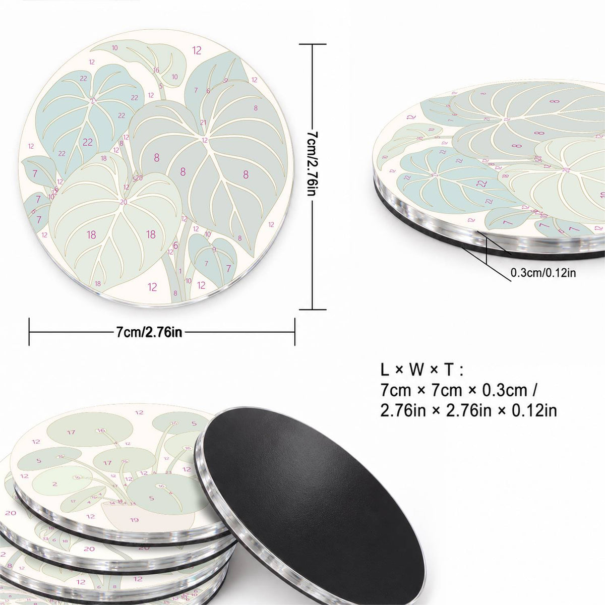 Lush Green Leaves (Fridge Magnets)
