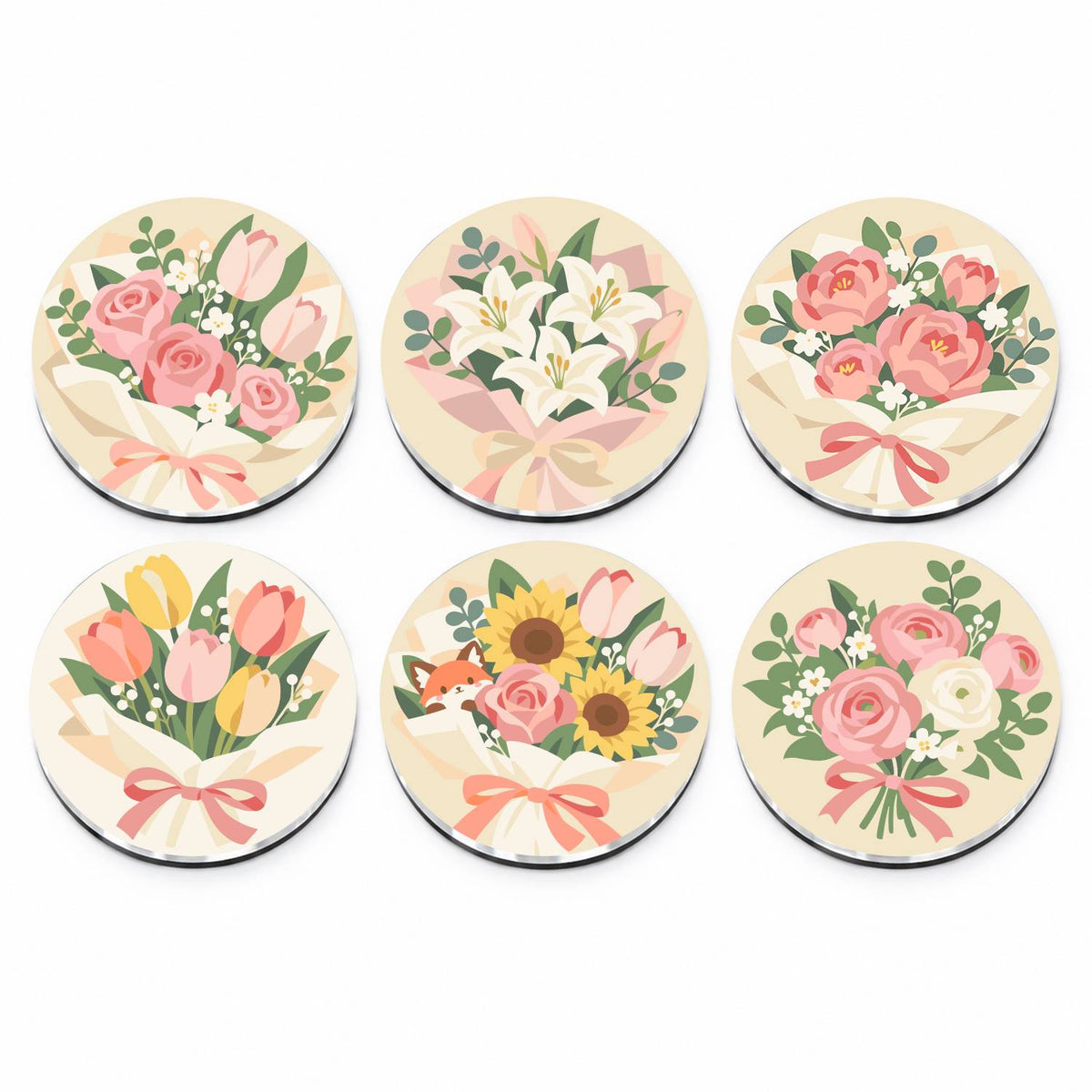 Delicate Floral Bouquets (Fridge Magnets)
