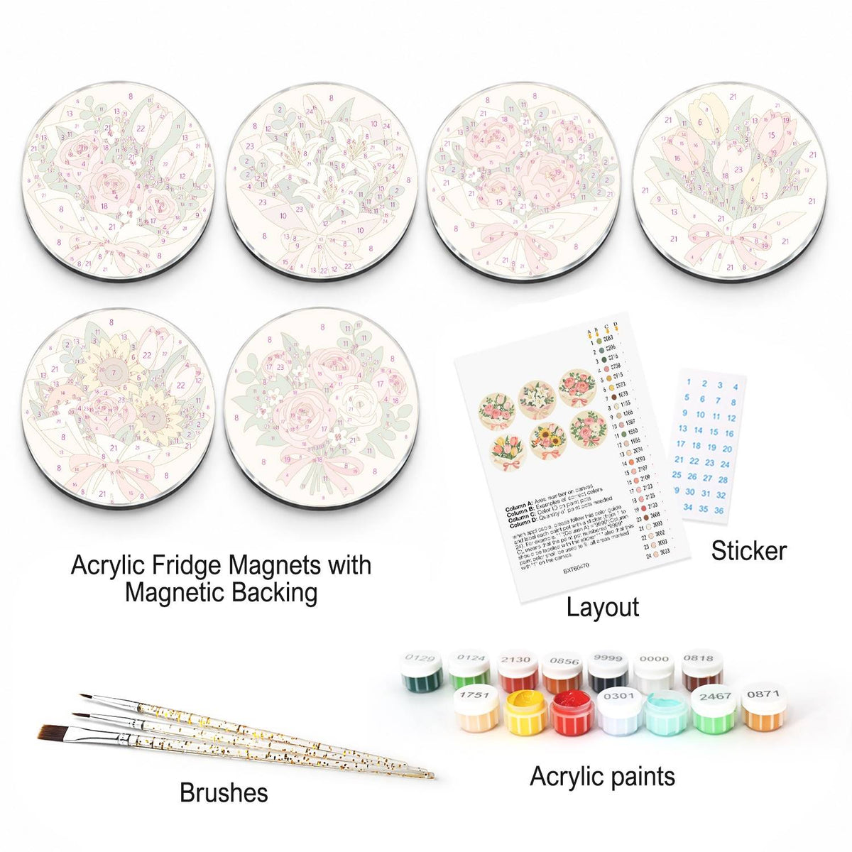 Delicate Floral Bouquets (Fridge Magnets)
