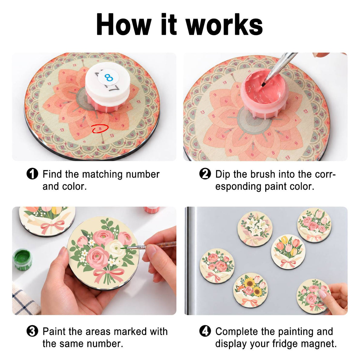 Delicate Floral Bouquets (Fridge Magnets)