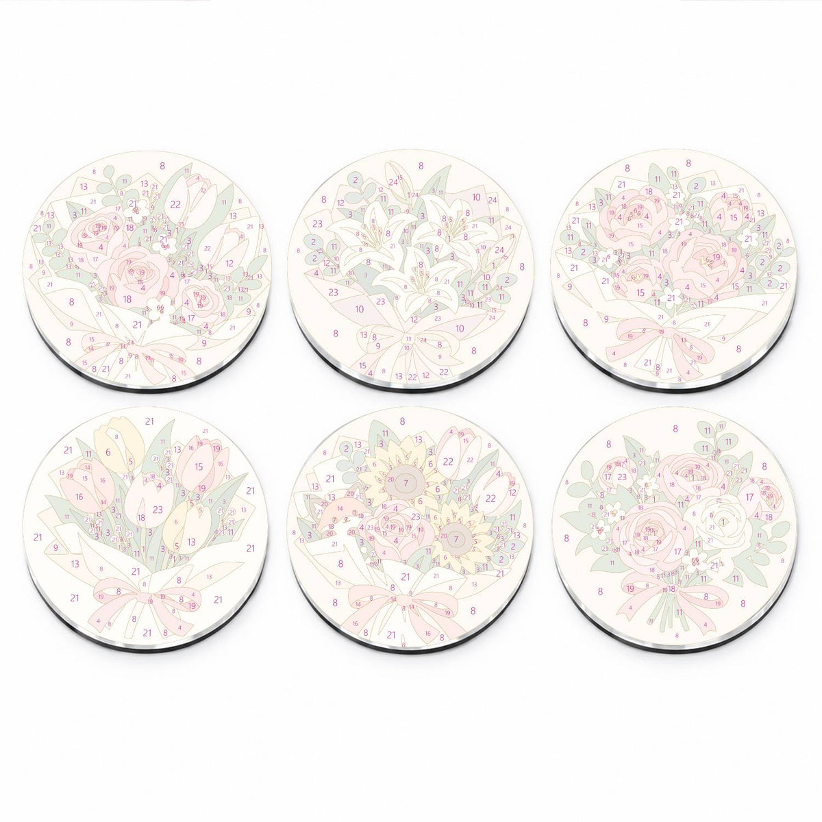 Delicate Floral Bouquets (Fridge Magnets)