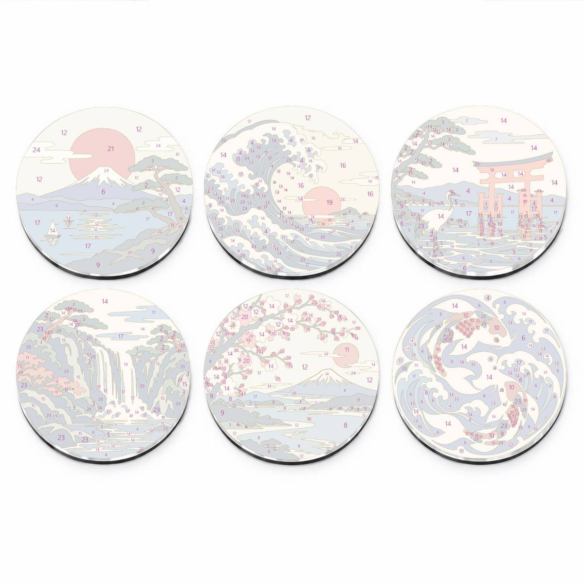 Japanese Waves and Landscapes (Fridge Magnets)