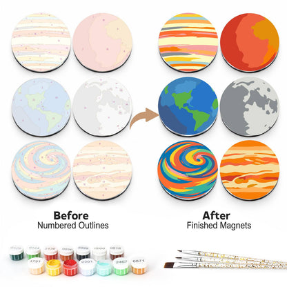 Colourful Planets (Fridge Magnets)