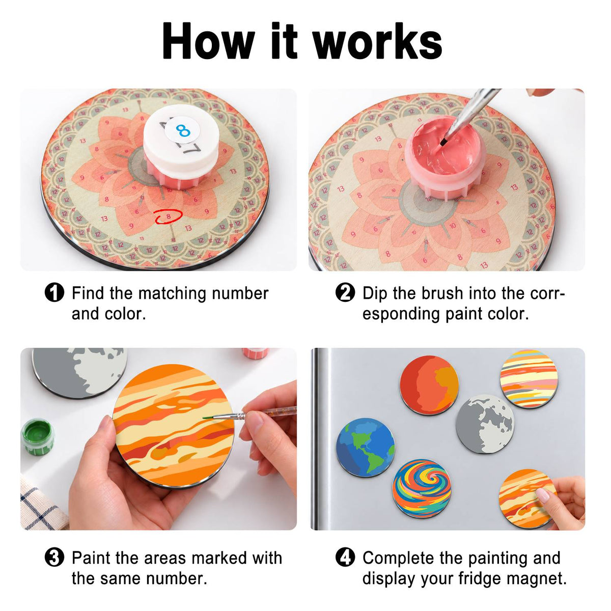 Colourful Planets (Fridge Magnets)