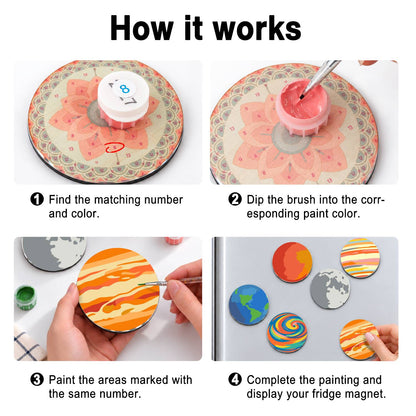 Colourful Planets (Fridge Magnets)