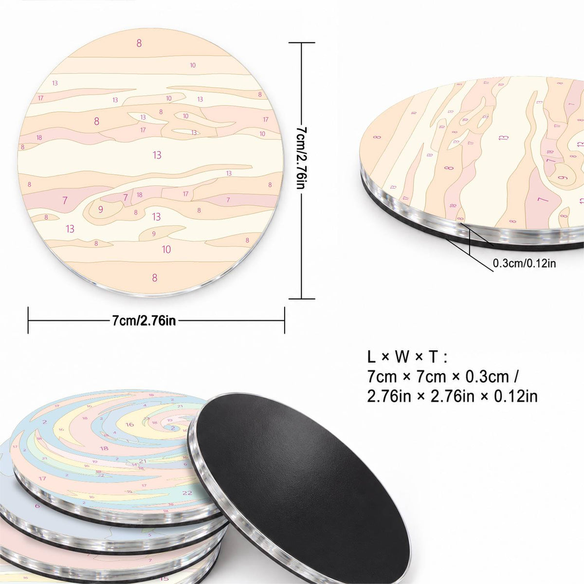 Colourful Planets (Fridge Magnets)