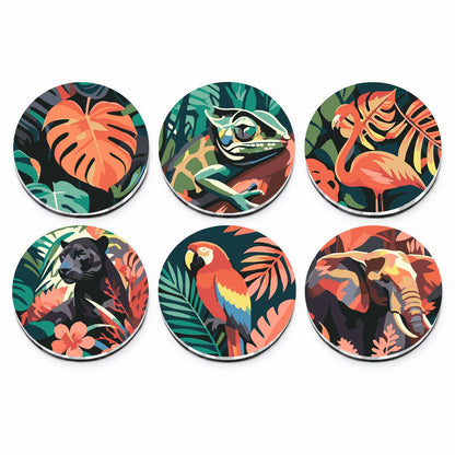 Tropical Leaves and Wildlife (Fridge Magnets)
