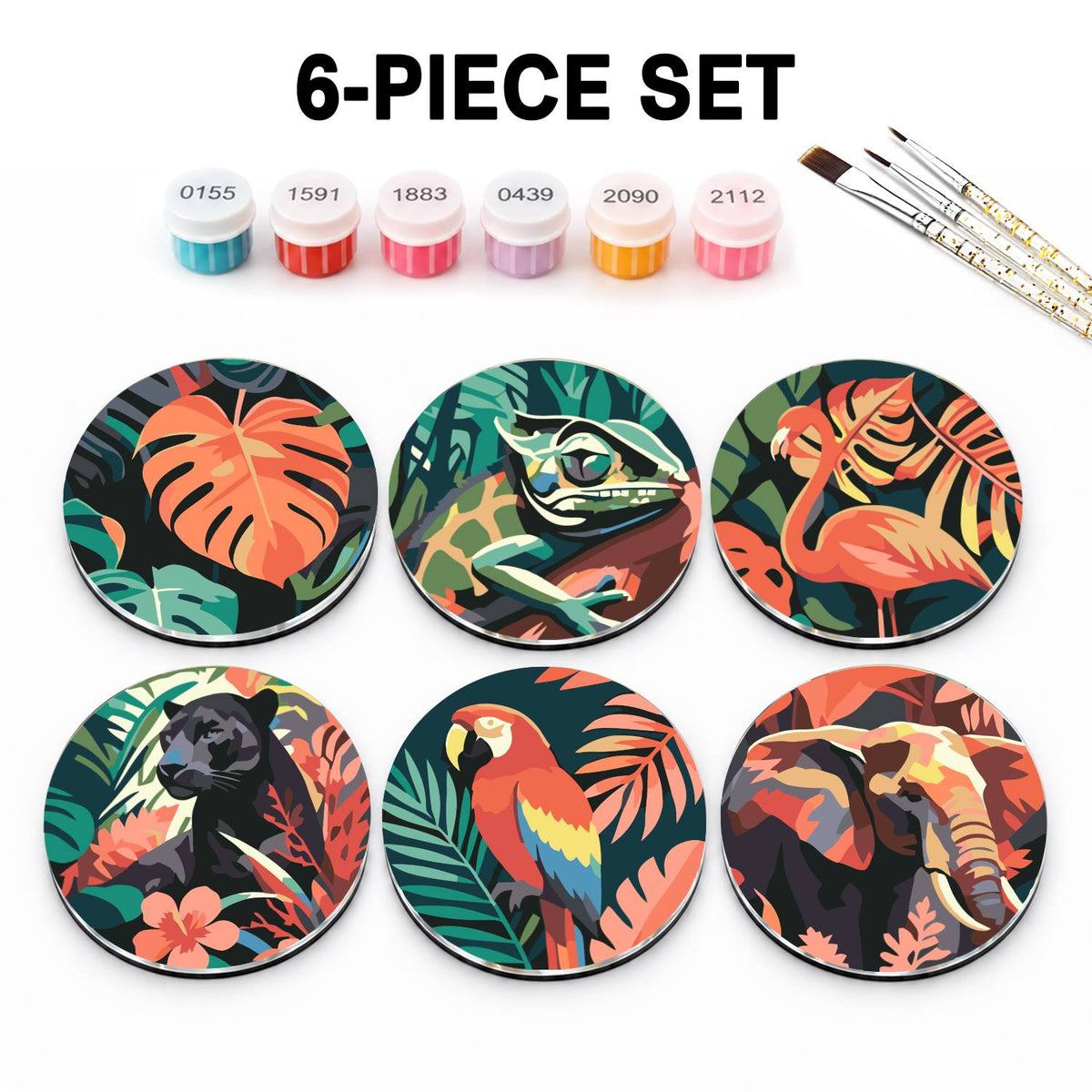 Tropical Leaves and Wildlife (Fridge Magnets)