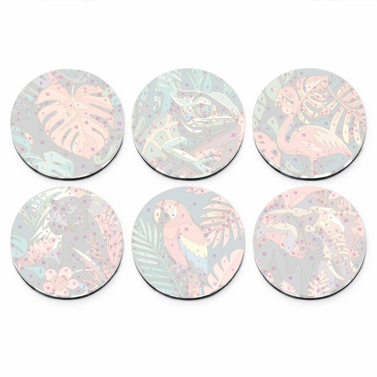 Tropical Leaves and Wildlife (Fridge Magnets)
