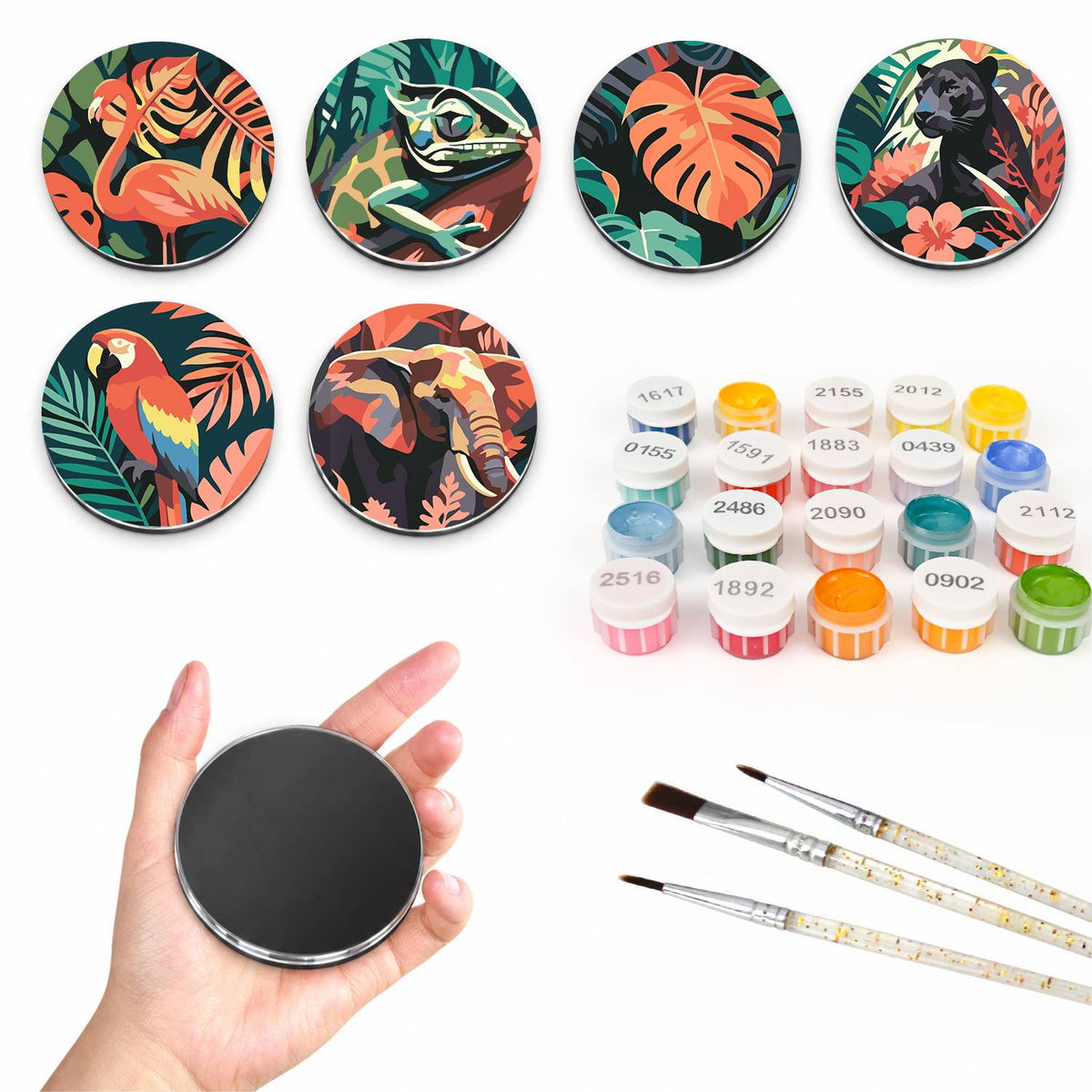Tropical Leaves and Wildlife (Fridge Magnets)