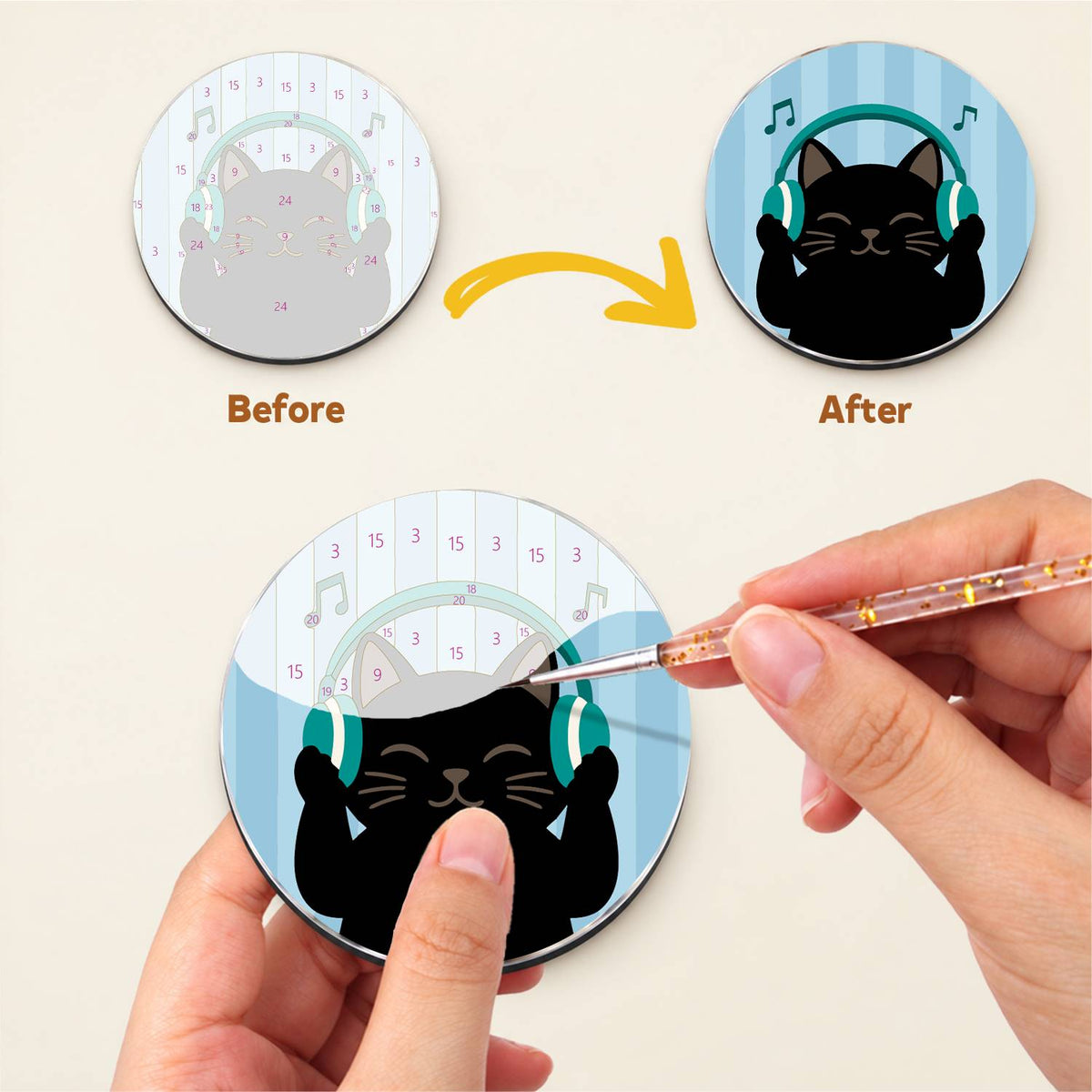 Mystical Black Cats (Fridge Magnets)