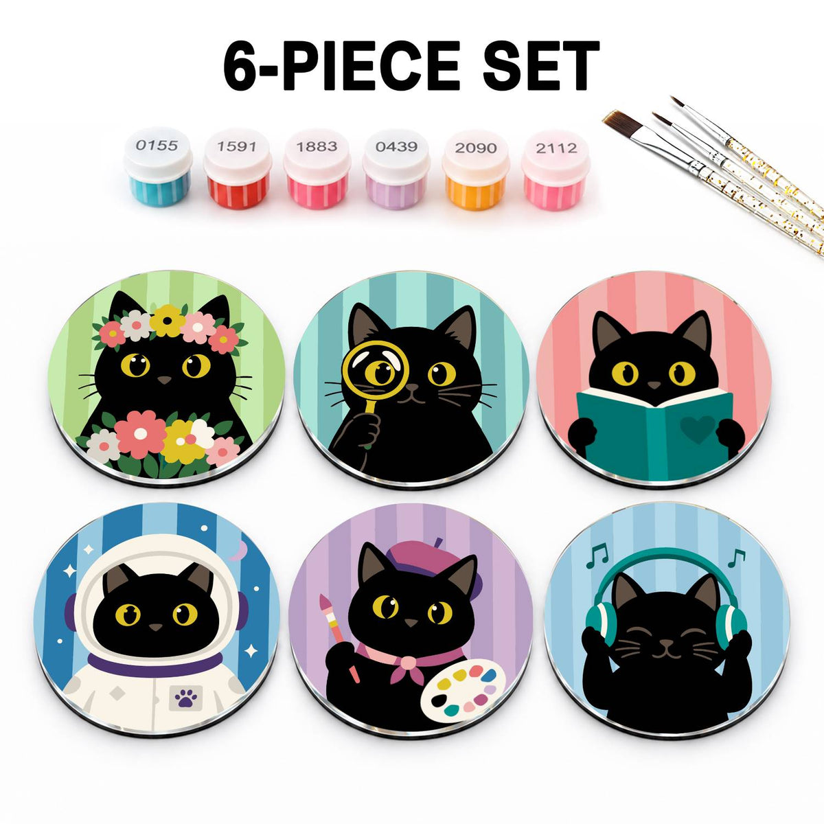 Mystical Black Cats (Fridge Magnets)