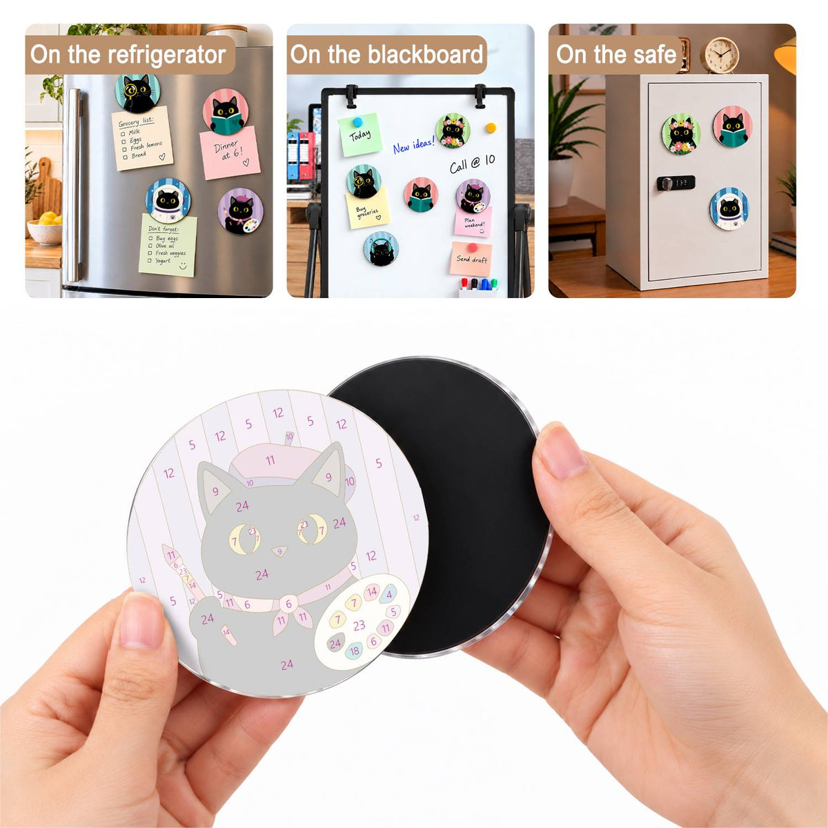 Mystical Black Cats (Fridge Magnets)