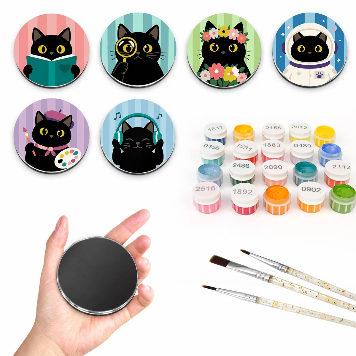 Mystical Black Cats (Fridge Magnets)