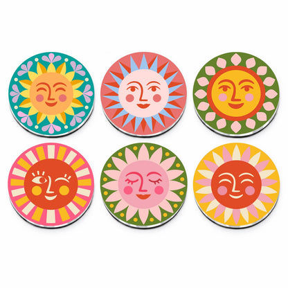 Colourful Sun Faces (Fridge Magnets)