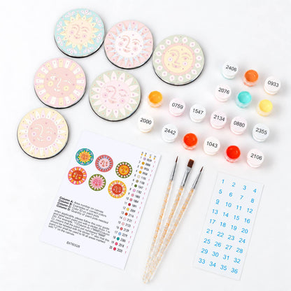 Colourful Sun Faces (Fridge Magnets)