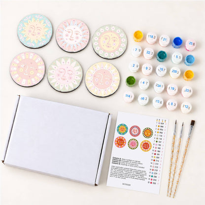 Colourful Sun Faces (Fridge Magnets)