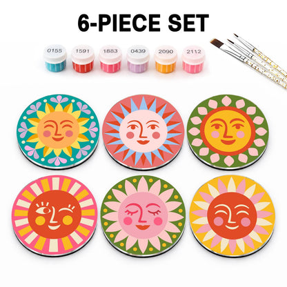 Colourful Sun Faces (Fridge Magnets)