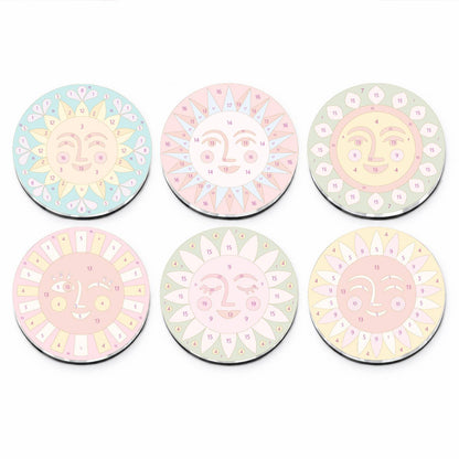 Colourful Sun Faces (Fridge Magnets)