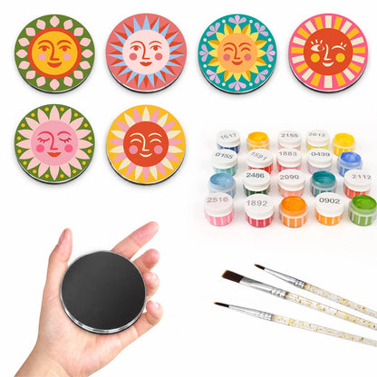Colourful Sun Faces (Fridge Magnets)