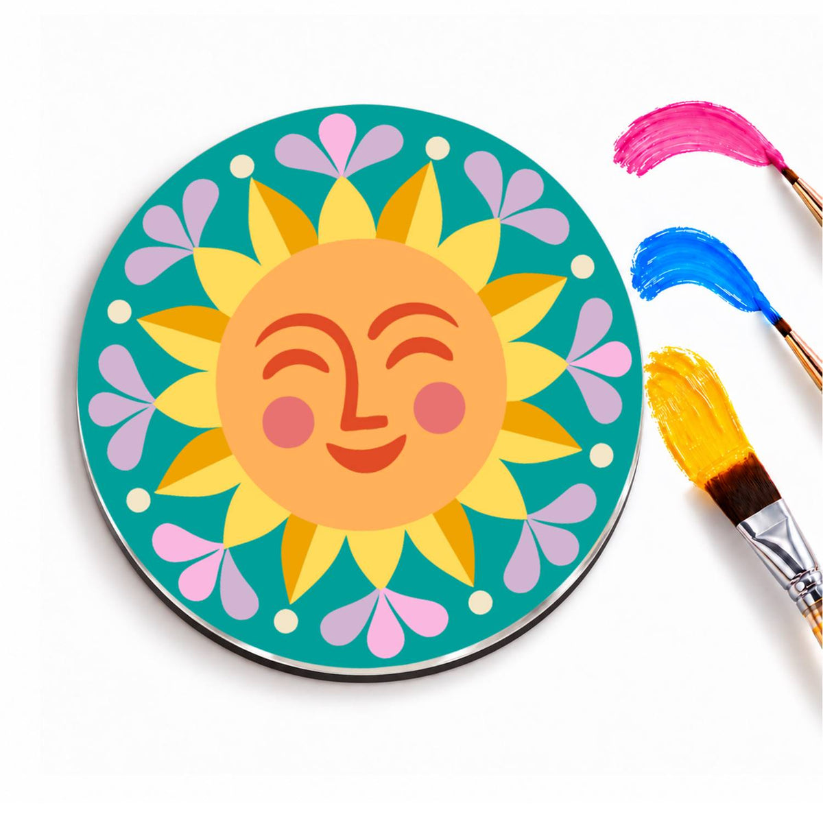 Colourful Sun Faces (Fridge Magnets)