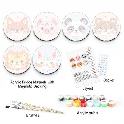 Pastel Animal Faces (Fridge Magnets)