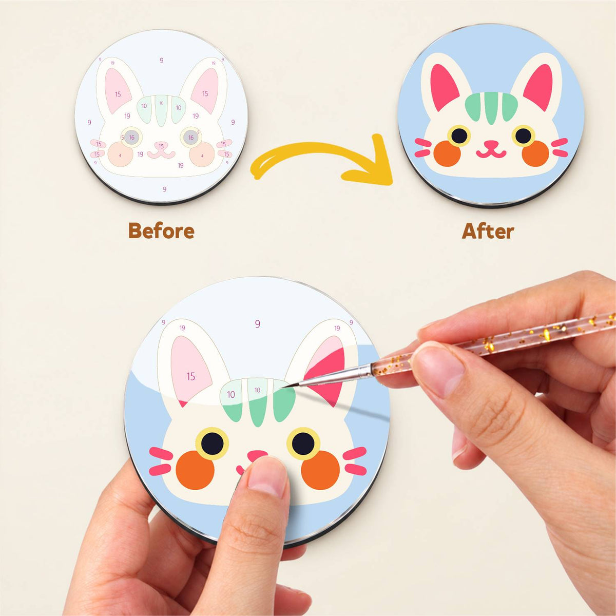 Pastel Animal Faces (Fridge Magnets)