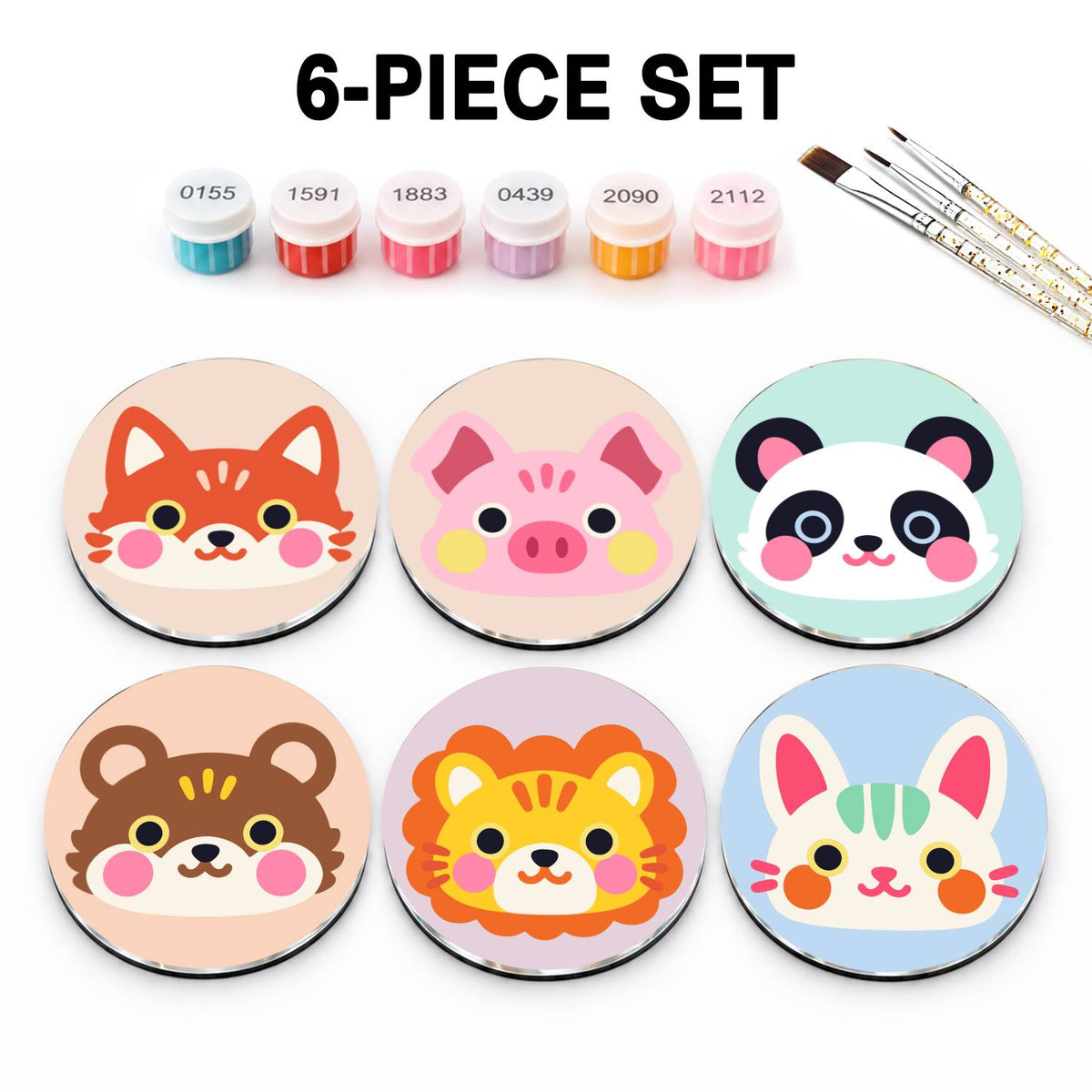 Pastel Animal Faces (Fridge Magnets)