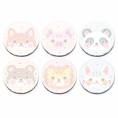 Pastel Animal Faces (Fridge Magnets)