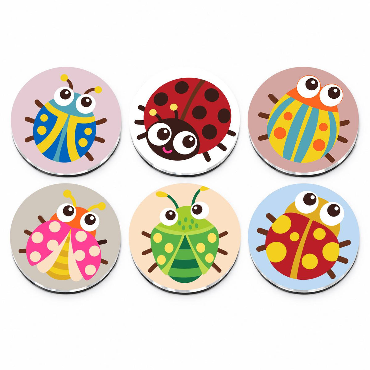 Rainbow Ladybirds (Fridge Magnets)