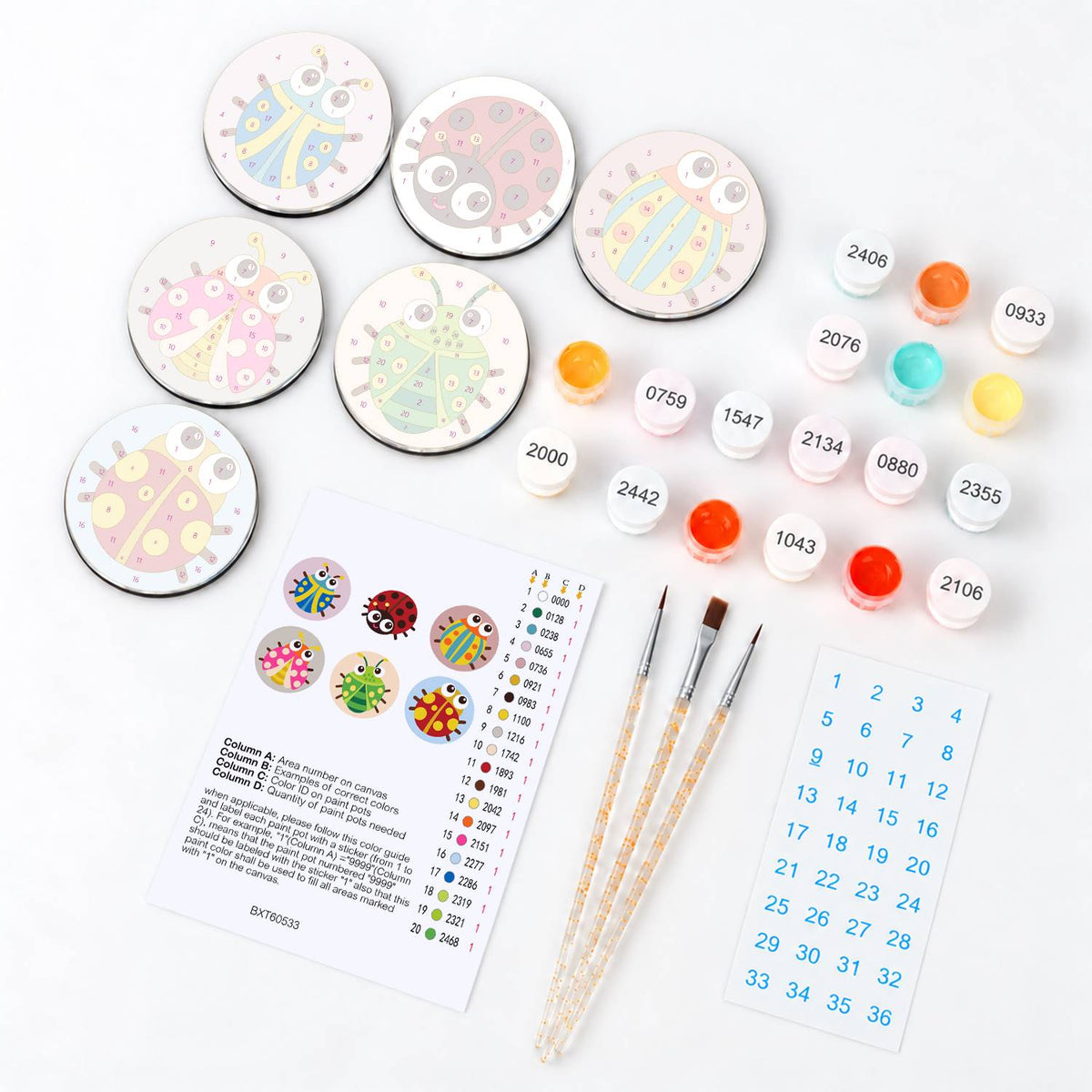 Rainbow Ladybirds (Fridge Magnets)