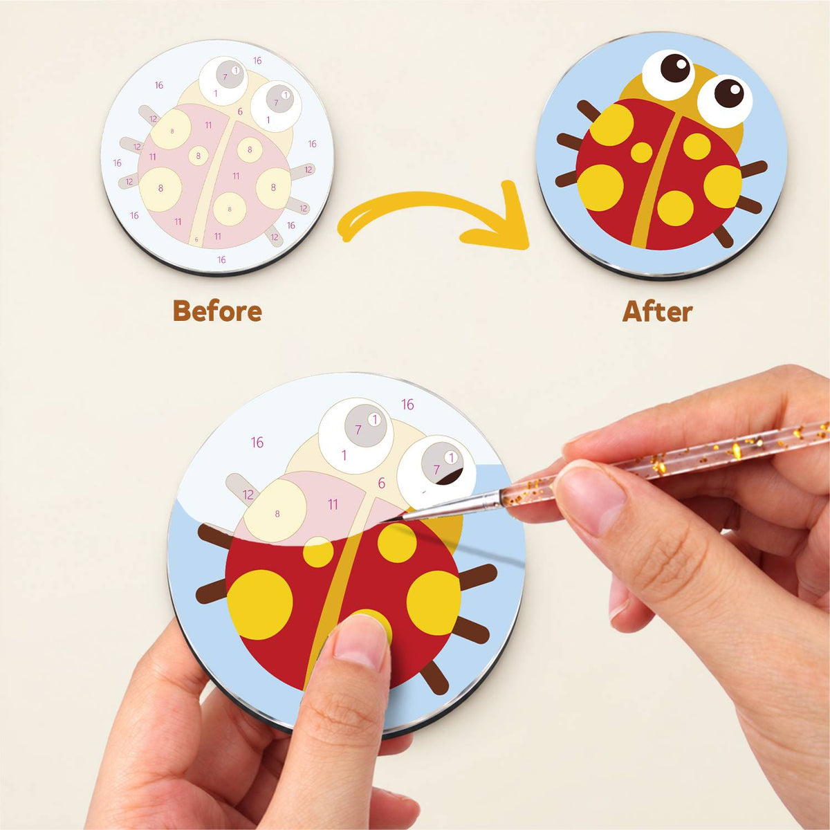 Rainbow Ladybirds (Fridge Magnets)
