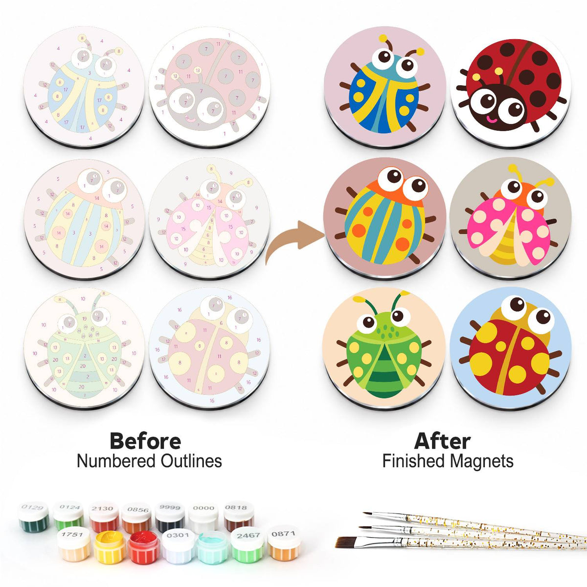 Rainbow Ladybirds (Fridge Magnets)
