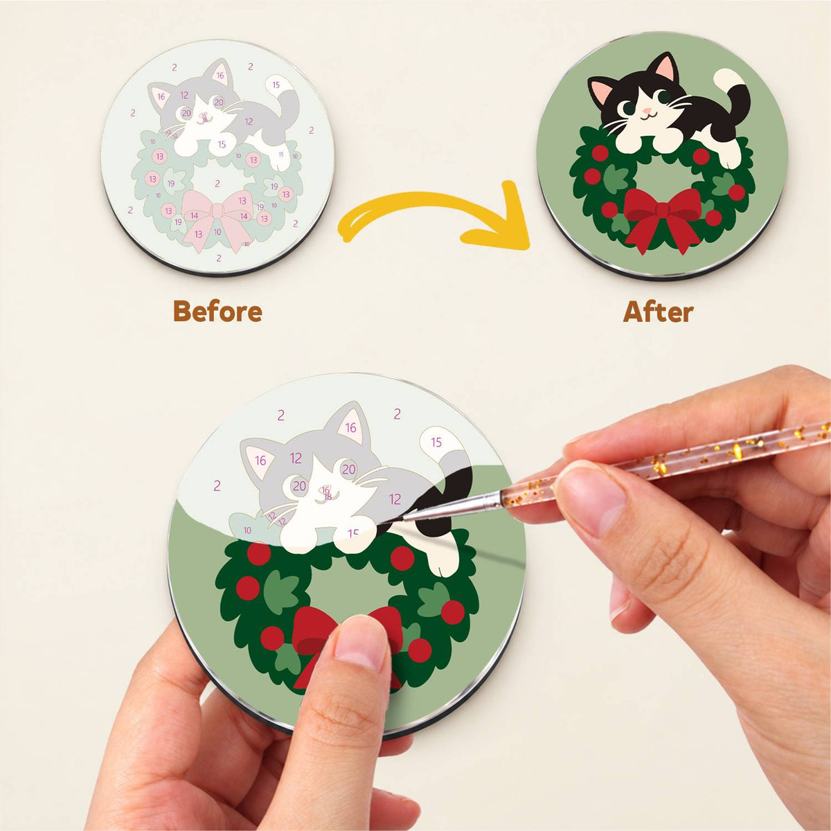 Christmas Cats (Fridge Magnets)