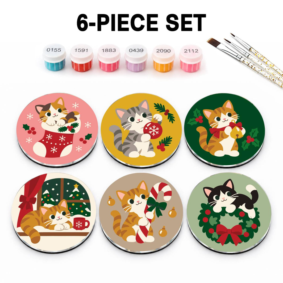 Christmas Cats (Fridge Magnets)