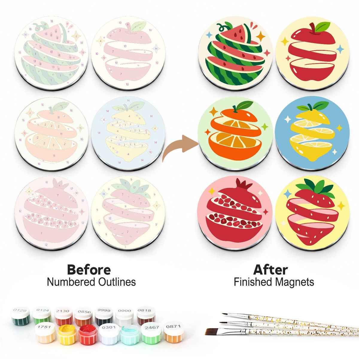 Rainbow Fruit Ribbons (Fridge Magnets)