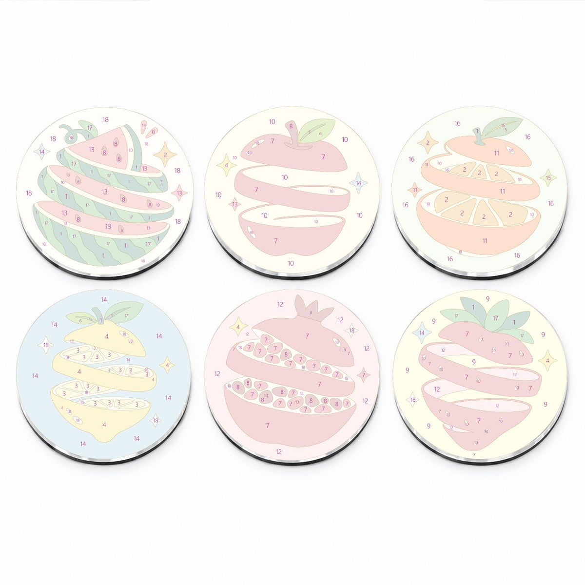 Rainbow Fruit Ribbons (Fridge Magnets)