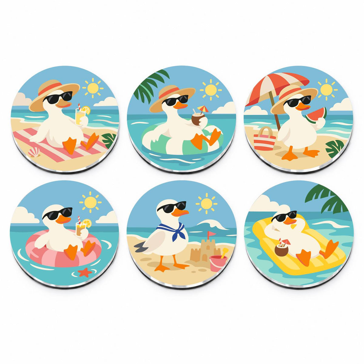 Cool Summer Ducks (Fridge Magnets)