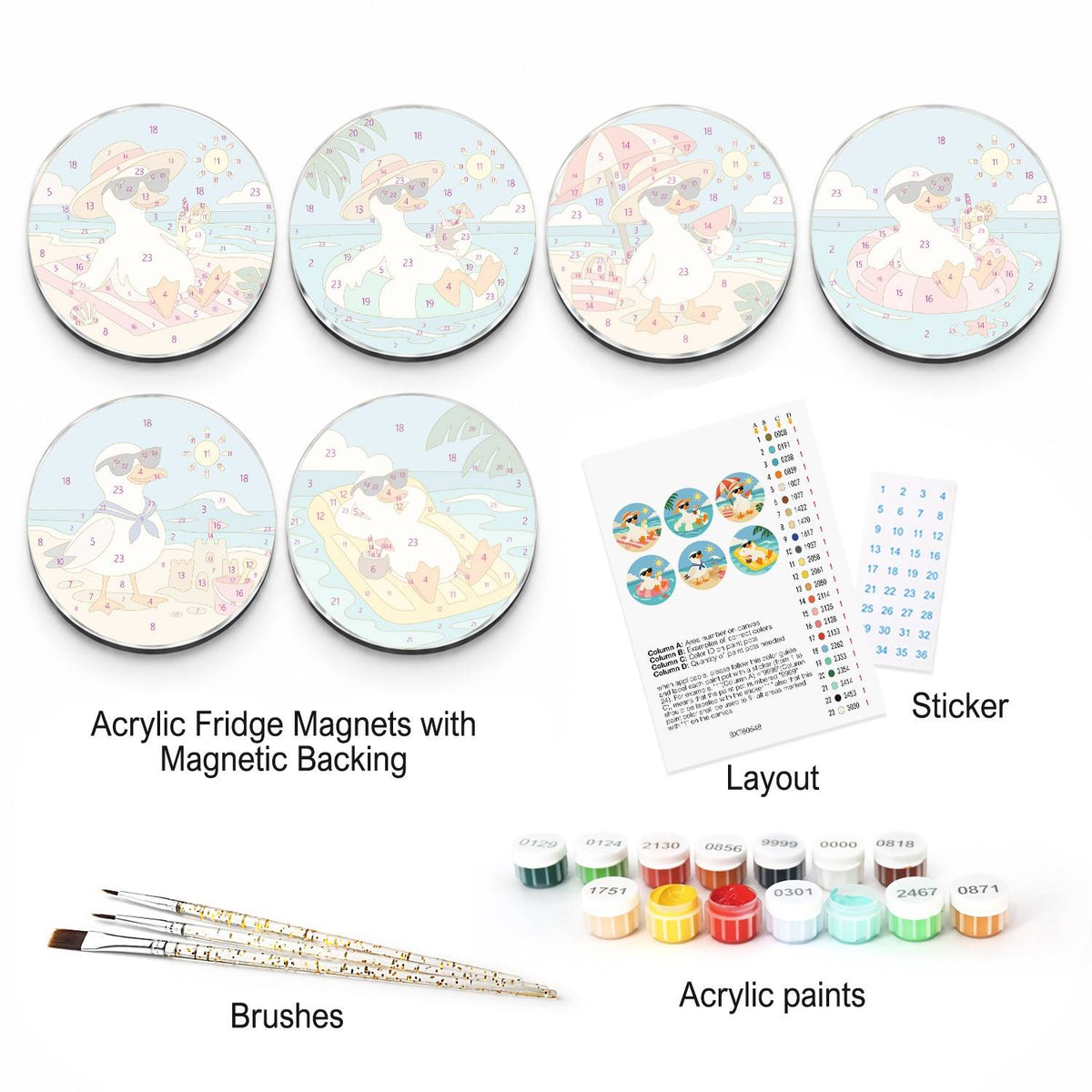 Cool Summer Ducks (Fridge Magnets)