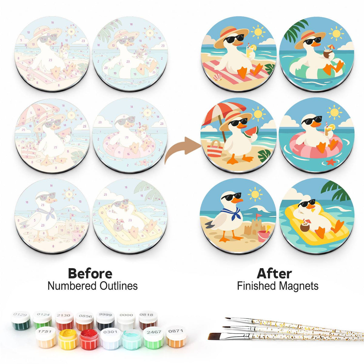 Cool Summer Ducks (Fridge Magnets)