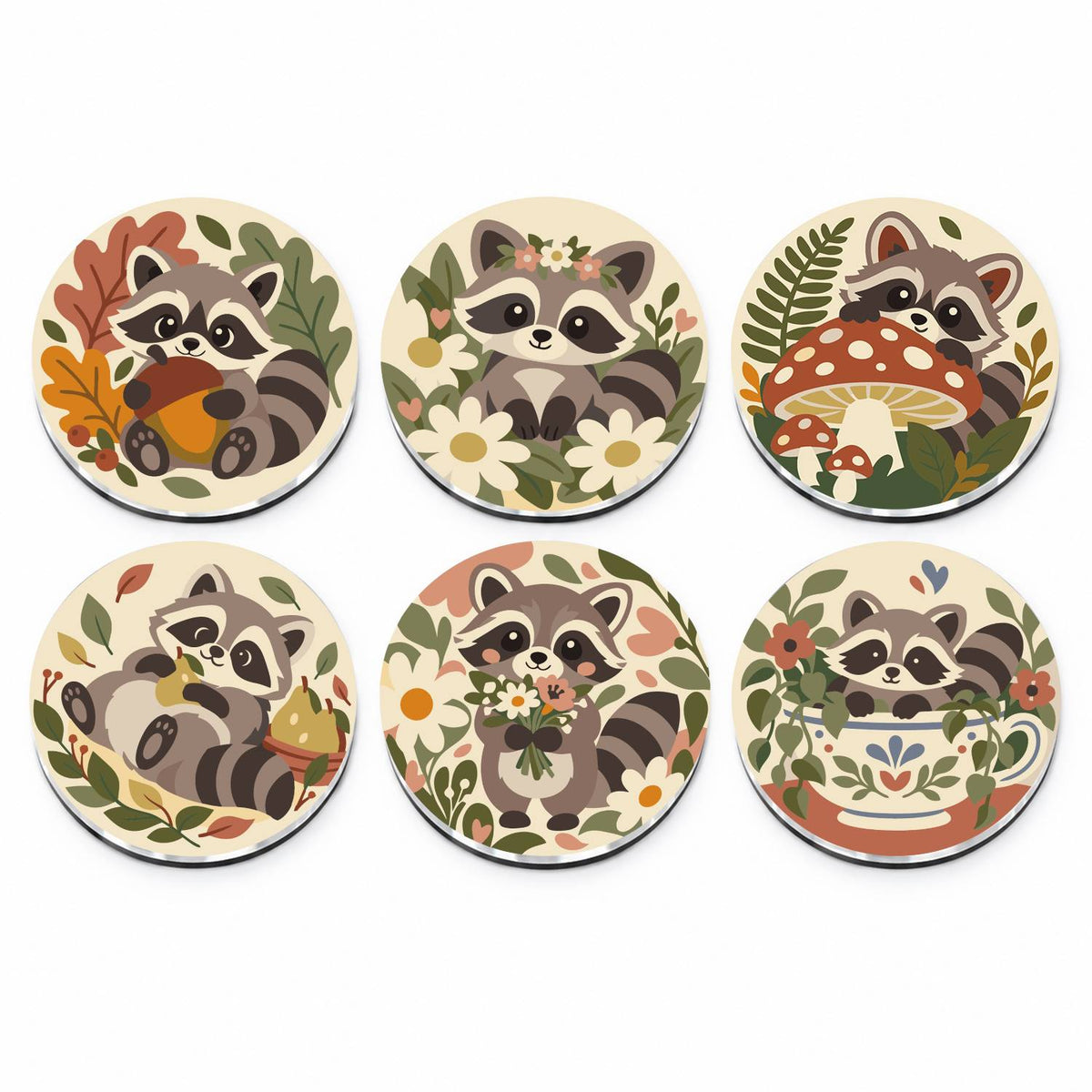 Little Woodland Raccoons (Fridge Magnets)