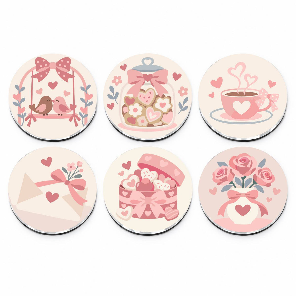 Pink Bows and Tea (Fridge Magnets)